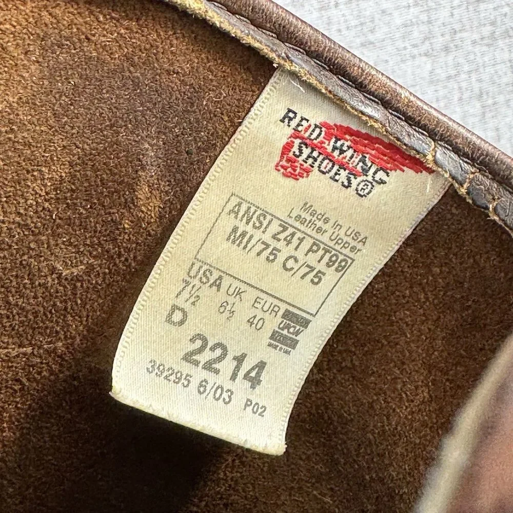 Red Wing Pecos Boots Men's 7.5 D Pull On Leather Work